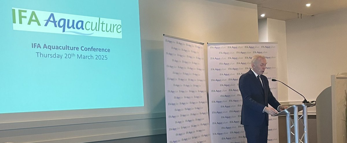 Minister Timmy Dooley addressing the IFA Aquaculture conference in Clare just now.