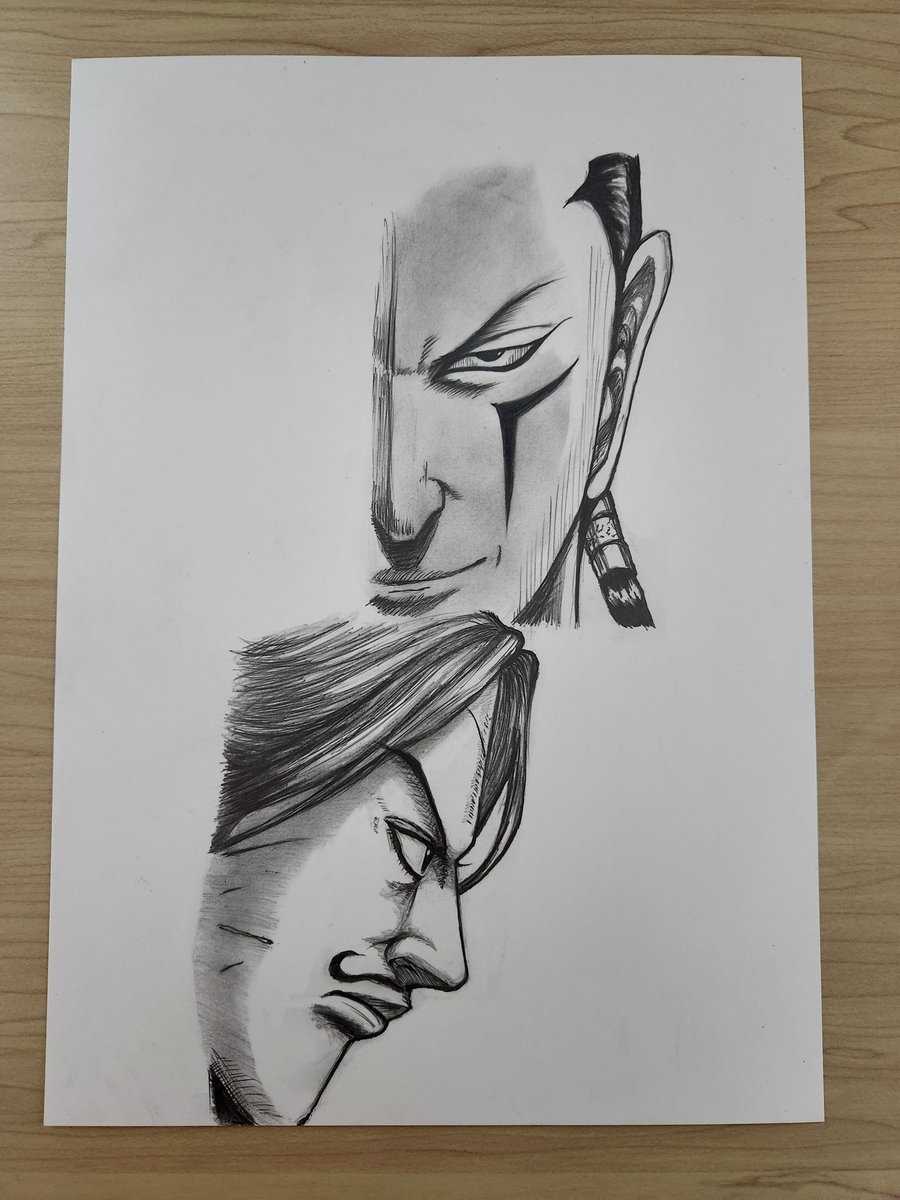 キングダム
洛亜完と騰
模写
 #キングダム
 #模写