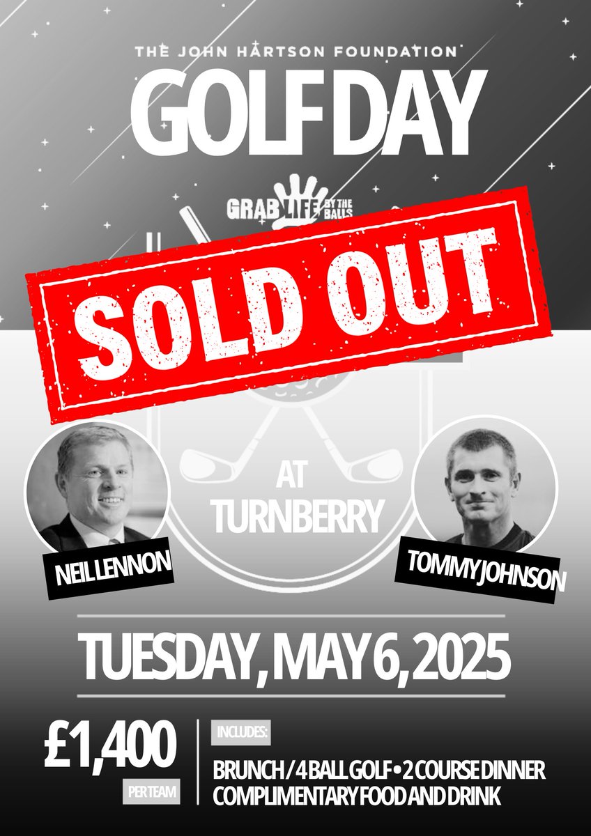 🎉 The John Hartson Foundation Golf Day 2025 is now SOLD OUT!

A huge thank you to everyone who's bought tickets and made this event possible. We can't wait to celebrate with you all!

#JHF #GolfDay2025 #Golf #Event