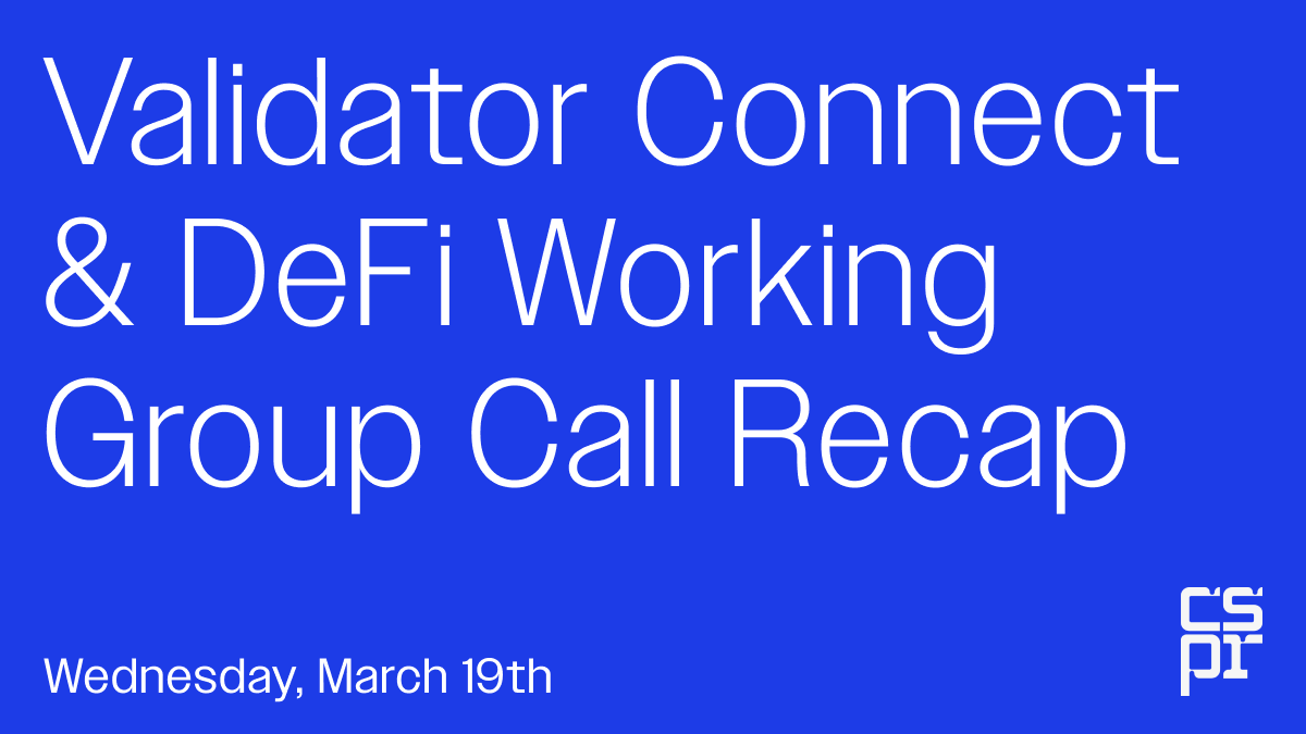 Casper_Network's tweet photo. Read our blog recap overview of the key updates provided by our CTO @mssteuer on yesterday's Validator Connect & DeFi Working Group meeting.

Updates cover; 

👉Casper 2.0 Protocol Upgrade 
👉Casper Ecosystem  
👉Marketing, Comm's & Developer Relations 
👉Casper Governance 

Read the recap 👉 https://t.co/DxbGDELXMS

Watch the recording 👉 https://t.co/qz6kWp0Jxa
