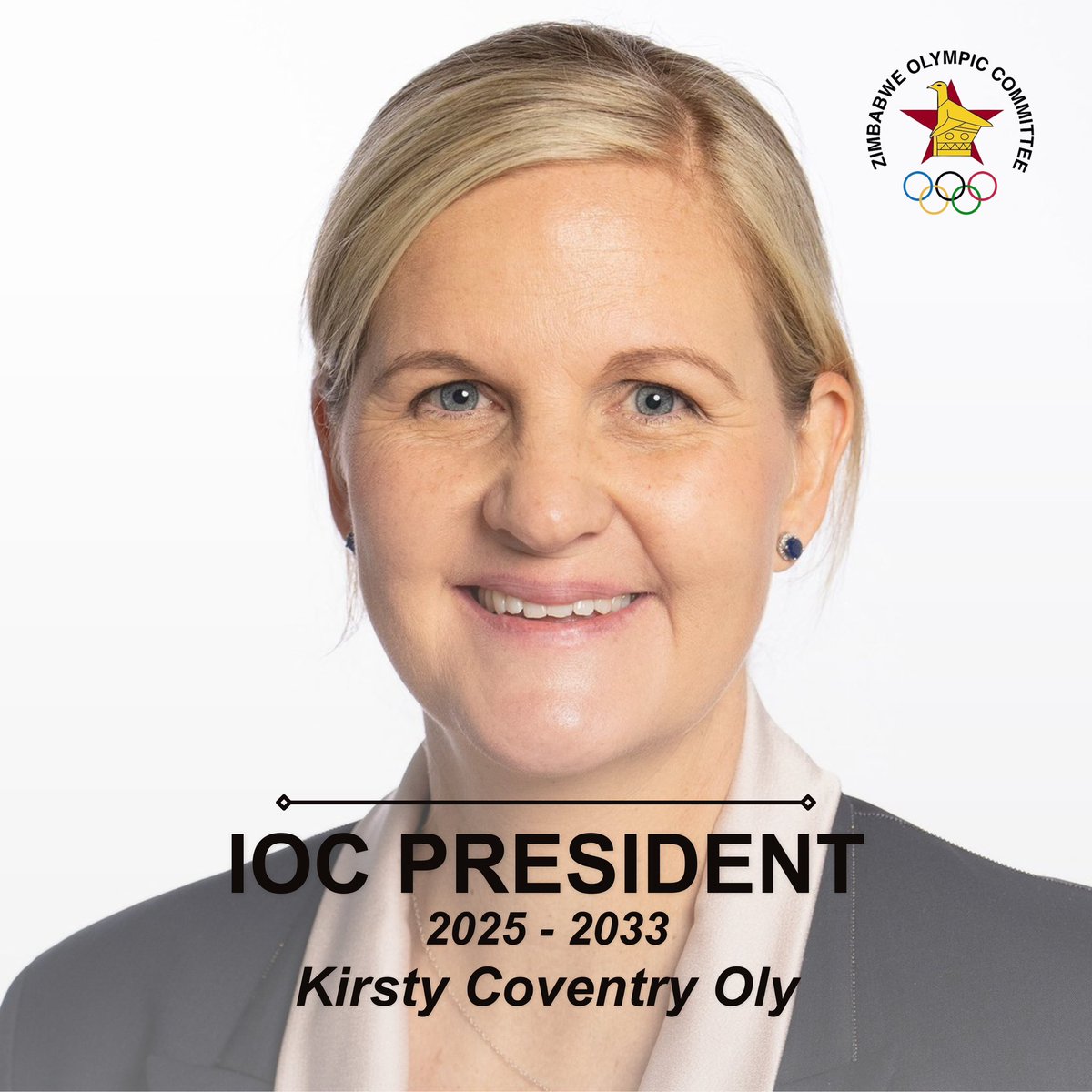 Huge congratulations to Kirsty Coventry on her historic election as IOC President! As the first African, woman &amp; youngest leader in the role, she embodies excellence &amp; pride for Africa, Zimbabwe &amp; women. We're proud to support her as she leads the IOC into a new era.