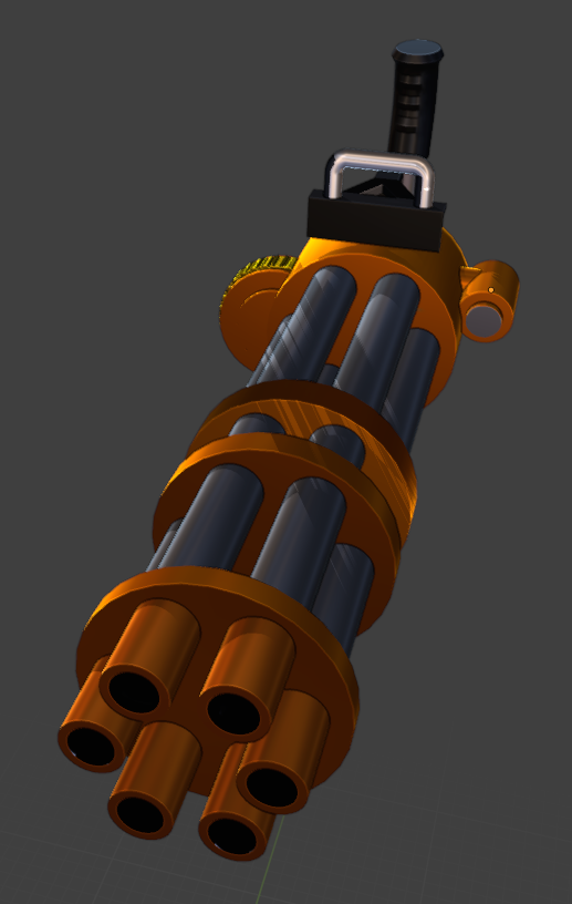 1Thekingoflords's tweet photo. Finished my first minigun model on Blender as a beginner! 🔫 Slowly but surely improving my 3D skills! #Blender #3DModel  #Minigun #Roblox https://t.co/169II5WJnK
