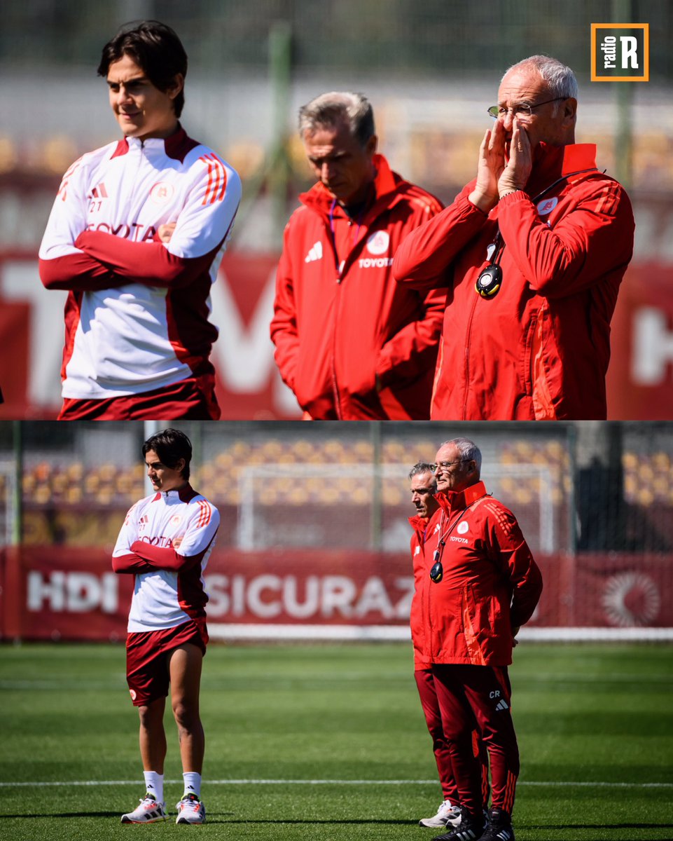❤️ #Dybala oggi ha assistito all’allenamento della squadra! 

#ASRoma 🟨🟥