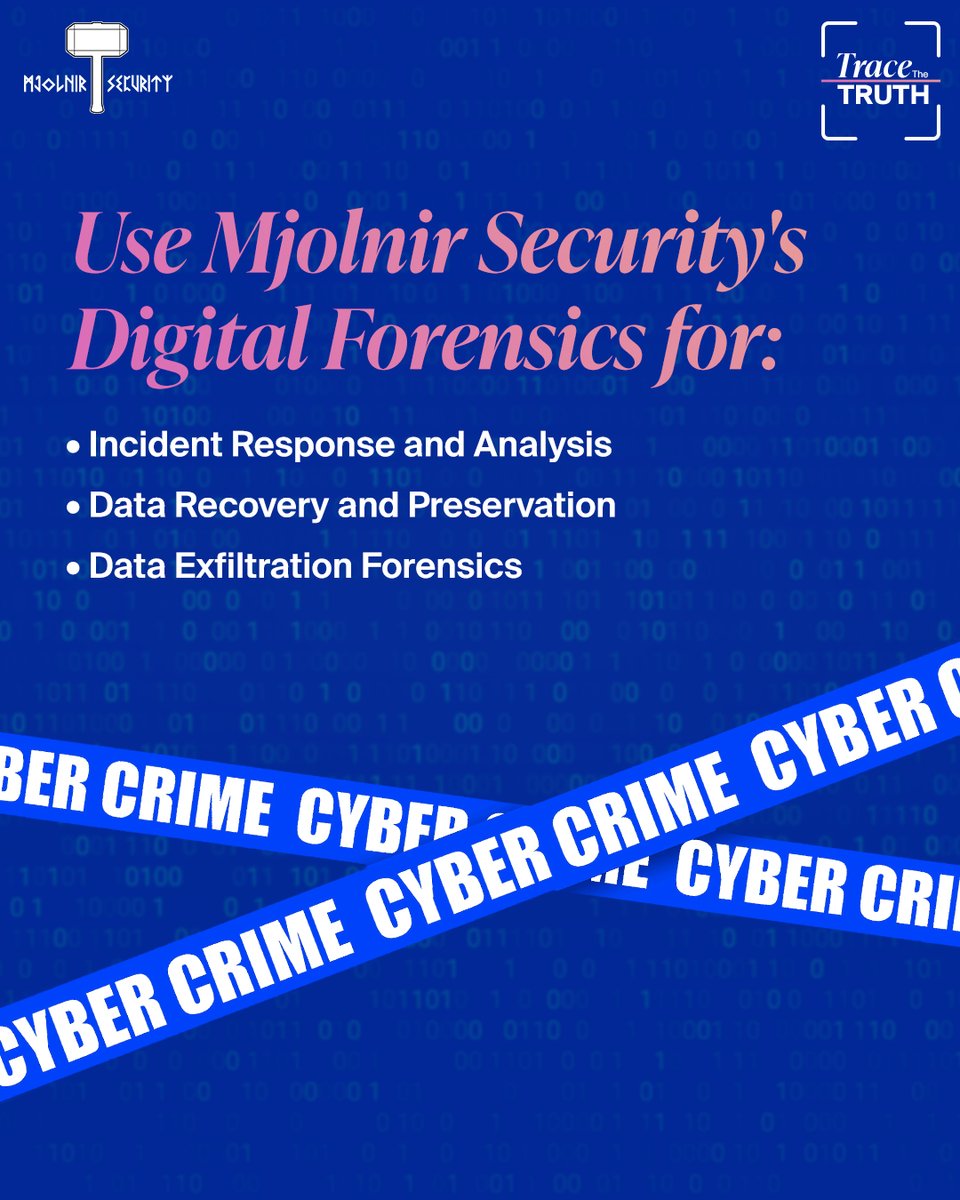 mjolnirsec's tweet photo. Every breach leaves behind clues. We uncover them, track what was taken, and help you recover lost data. Whether it’s an insider threat or a full-scale attack, Mjolnir Security gives you answers so you can act fast. Contact us: https://t.co/DF3u8vpjIY https://t.co/WfZ8EfYPhl