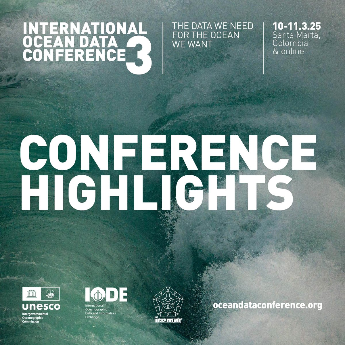 IODEocean's tweet image. Did you miss all or parts of the 3rd International Ocean Data Conference? We have you covered! ✨
☑️ Check out these post-conference highlights and get the perspective you need. And if you have questions, we are here to answer them! 📋
➡️ oceandataconference.org/iodc3-highligh…