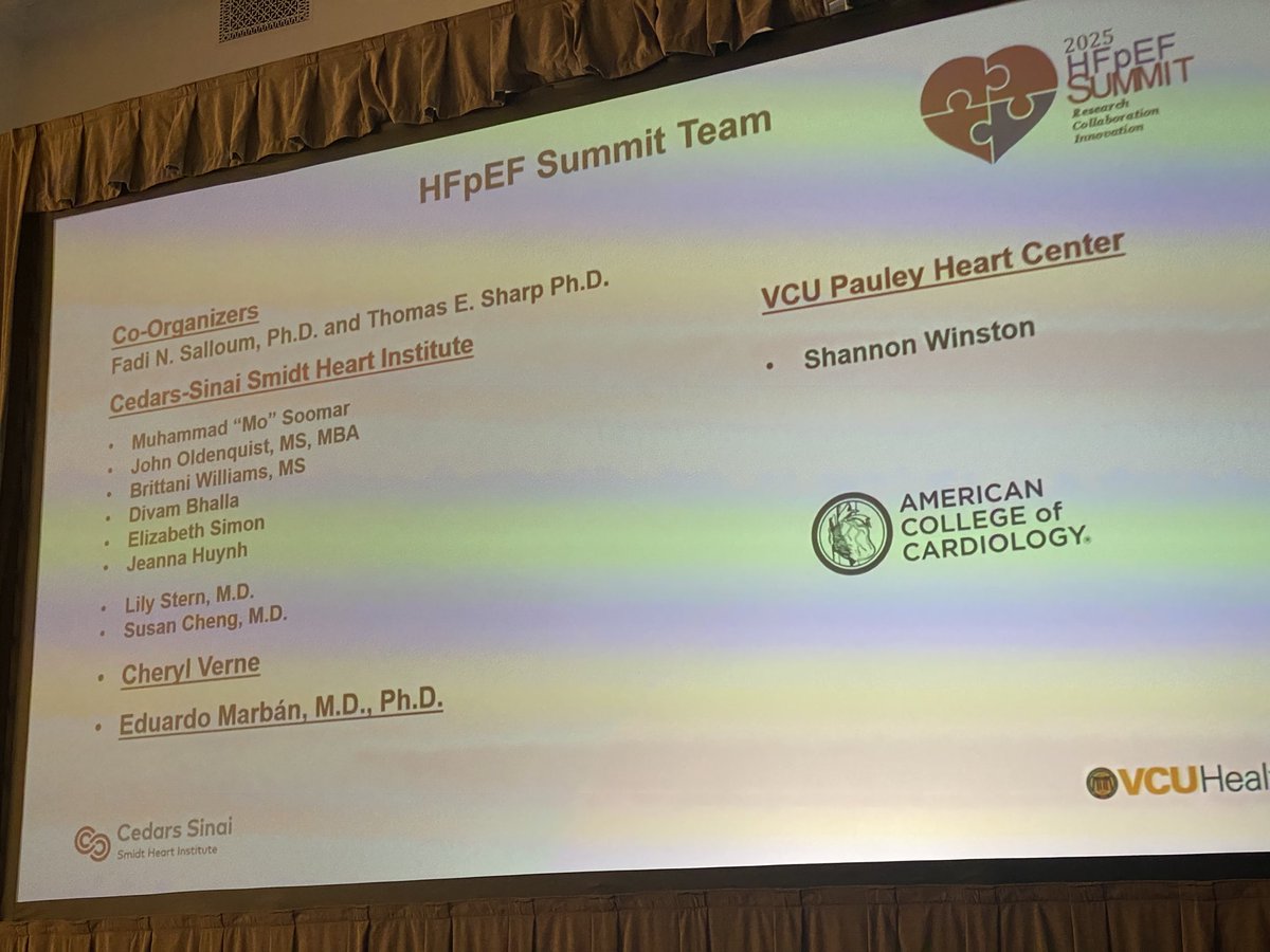 Eduardo Marban, MD, PhD (@marbanlab) on Twitter photo #HFpEF summit starts! I love it when the folks who do the real work are properly acknowledged. <a href="/LeferLab/">David Lefer</a> said: “Cheryl Verne is the most important person on the team”— a well earned accolade!
<a href="/SmidtHeart/">Smidt Heart Institute at Cedars-Sinai</a> #HFpEF summit starts! I love it when the folks who do the real work are properly acknowledged. <a href="/LeferLab/">David Lefer</a> said: “Cheryl Verne is the most important person on the team”— a well earned accolade!
<a href="/SmidtHeart/">Smidt Heart Institute at Cedars-Sinai</a>