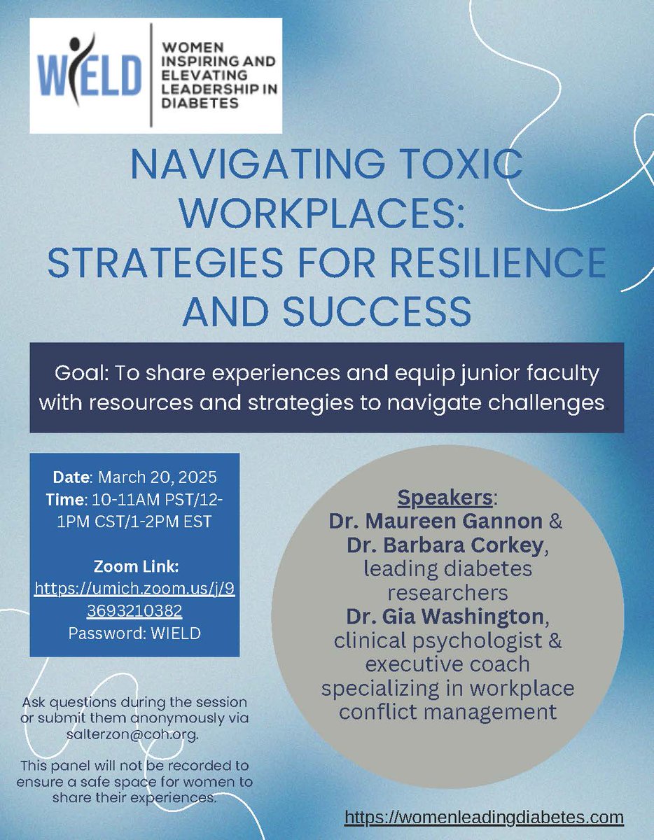 Navigating toxic workplaces webinar today-1pm EST!