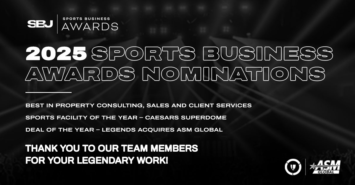 3x Finalist! 🔥 

<a href="/TheLegendsWay/">Legends</a> &amp; <a href="/ASMGlobalLive/">ASM Global</a>  are honored to be nominated for the 2025 SBJ Sports Business Awards in:
🏆 Best in Property Consulting, Sales &amp; Client Services
🏟️ Sports Facility of the Year – Caesars Superdome
🤝 Deal of the Year – Legends Acquires ASM Global