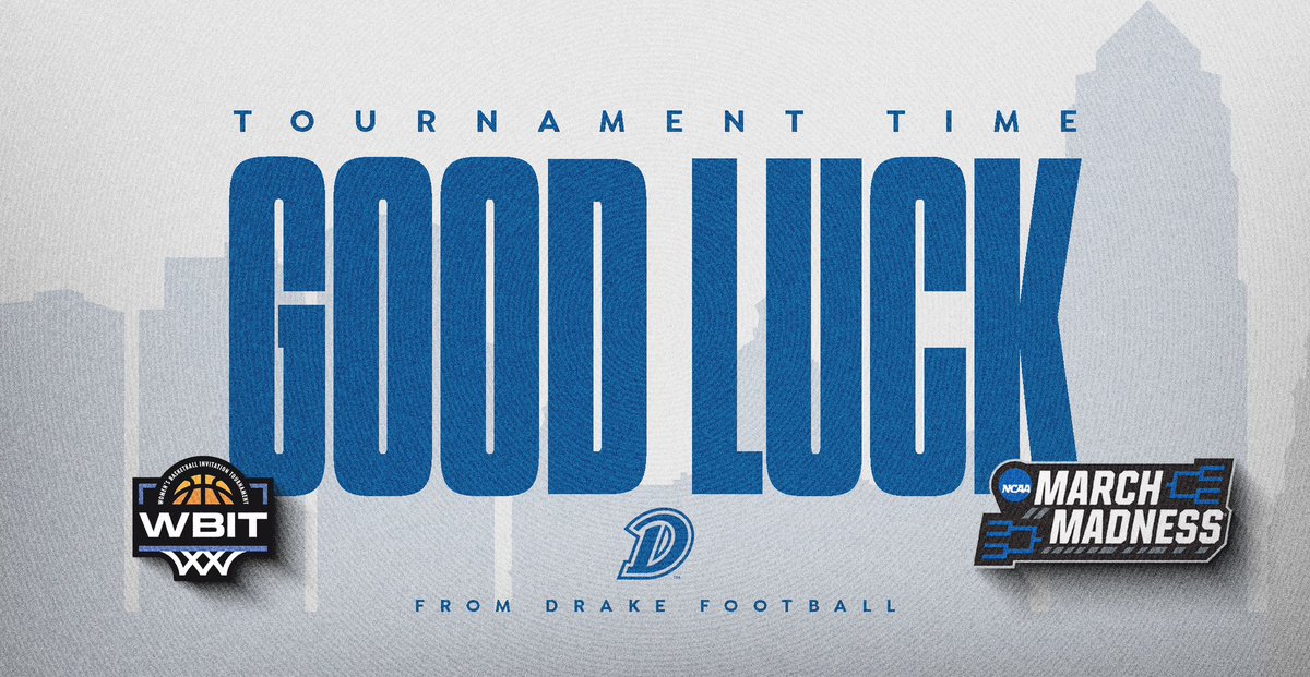 Drake Football (@drakebulldogsfb) on Twitter photo Good luck <a href="/DrakeWBB/">Drake Women's Hoops</a> and <a href="/DrakeBulldogsMB/">Drake Basketball</a> kicking off tournament play today!
#DSMHometownTeam Good luck <a href="/DrakeWBB/">Drake Women's Hoops</a> and <a href="/DrakeBulldogsMB/">Drake Basketball</a> kicking off tournament play today!
#DSMHometownTeam