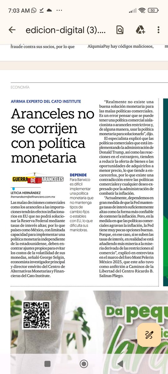 Leticia Morón (@letymoron) on Twitter photo Sobre los #aranceles, el economista del <a href="/Cato/">Cato Institute</a>, George Selgin <a href="/GeorgeSelgin/">George Selgin</a> dijo en entrevista con <a href="/ElFinanciero_Mx/">El Financiero</a> : "No existe una buena solución monetaria para las malas políticas comerciales". Sobre los #aranceles, el economista del <a href="/Cato/">Cato Institute</a>, George Selgin <a href="/GeorgeSelgin/">George Selgin</a> dijo en entrevista con <a href="/ElFinanciero_Mx/">El Financiero</a> : "No existe una buena solución monetaria para las malas políticas comerciales".