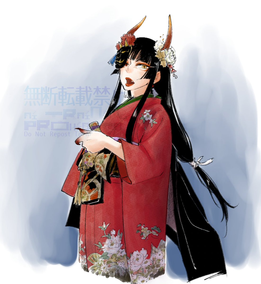 「しづきさんの創作キャラクター振り袖がわかりませぬ…#浮世競演会 #ChorShi」|そら|夢かうつつかのイラスト