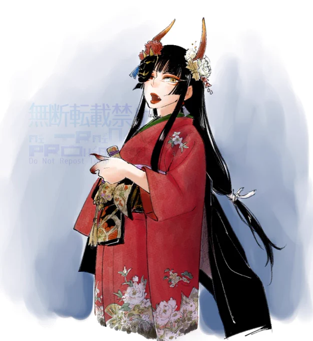しづきさんの創作キャラクター振り袖がわかりませぬ…#浮世競演会 #ChorShikata 