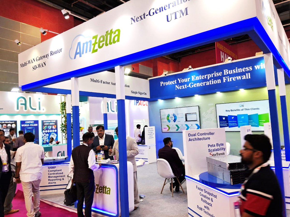 AmZettaTech's tweet photo. At @Convergenc  📌 Visit Booth E65, Hall 5,
we’re showcasing our game-changing IT solutions.
✅ zWAN – Gateway Router  
✅ zGuardian-NG – Next-Gen Firewall  
✅ zTC – Managed Thin Clients  workspaces

#AmZetta #Networking #Cybersecurity #EnterpriseIT #DigitalTransformation https://t.co/hKMiRssEca