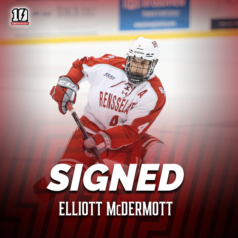 ECHLThunder's tweet photo. NEWS: We've signed defenseman Elliott McDermott, defenseman Luke Reid and goaltender Henry Welsch ahead of this weekend's games!

Welcome to Adirondack ⚡