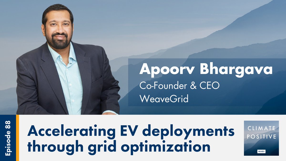 New Pod: Guy Van Syckle talks w/ @WeaveGridCEO Apoorv Bhargava (<a href="/apoorv_bh89/">Apoorv Bhargava</a>) about transforming EVs from potential grid liabilities into valuable assets, making charging more affordable and aligning with renewables availability.🎧Listen: hasi.com/newsroom/podca…