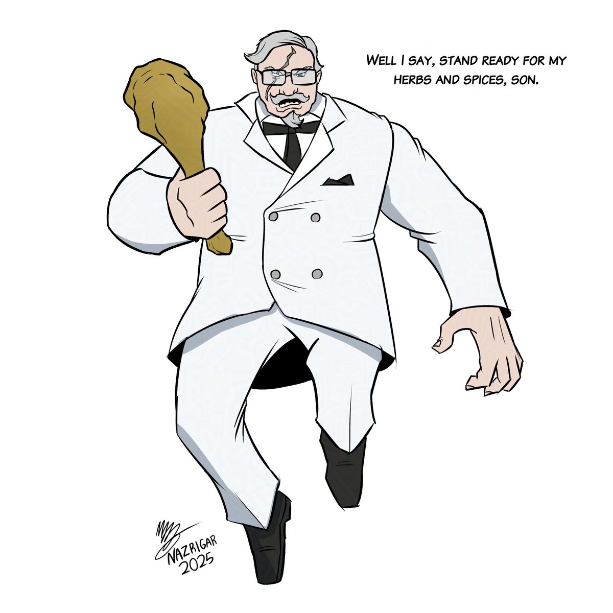 A3Dnazrigar's tweet image. A friend kept calling Conquest as Colonel Sanders... So have a Colonel Conquest. Make way for his arrival.

#conquest #invincible #Invinciblefinale #INVINCIBLESeason3
