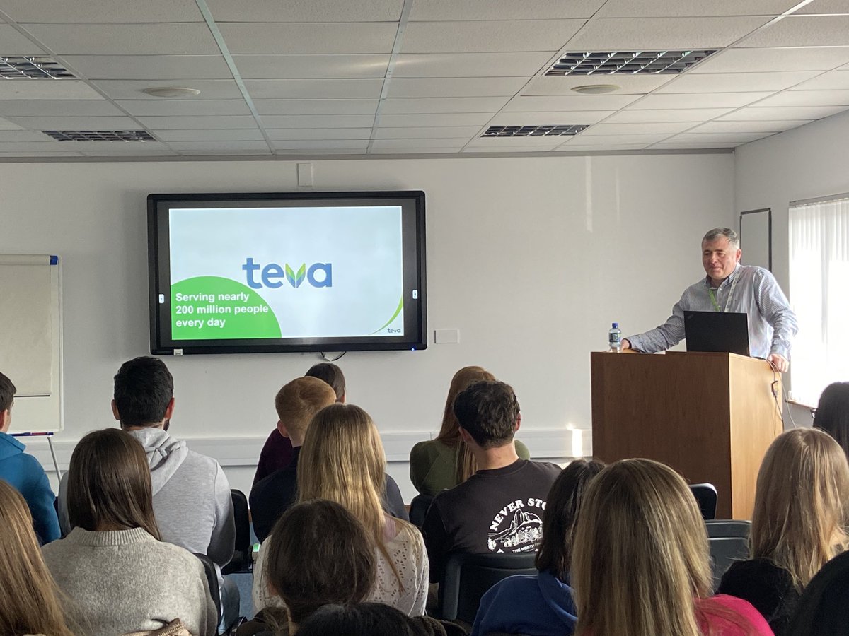 DrLaverty's tweet image. Another great day showing our @pharmacyatQUB MPharm students, Level 3’s this time, the benefits of their degree within the Pharmaceutical Industry by visiting @Teva_UK
Thanks to all their staff who provided an excellent tour and talks, and to our students who did us proud