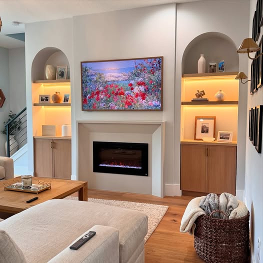 tvliftcabinet's tweet image. Welcome back, Spring! 
Bring your fireplace mantel into full bloom with beautiful flower decorations! 
We love this décor by @prestigecarpentryradek

#springdecorations #homedecor #interiordesign #electricfireplace #touchstonehomeproducts