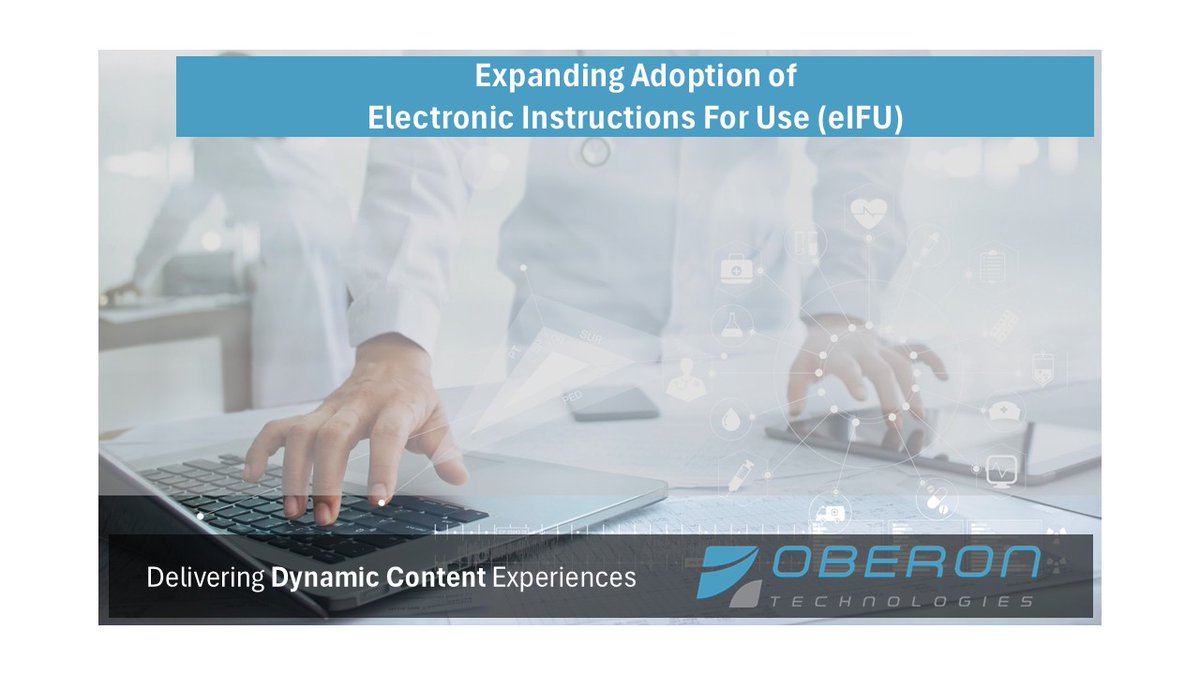 Adoption of our Titania® eIFU Delivery solutions continues to grow as the European Commission proposed an initiative to “allow IFUs in electronic format for all medical devices intended for exclusive use by healthcare professionals.”  Learn more:  oberontech.com/titania-eifu-d…
#MedTech