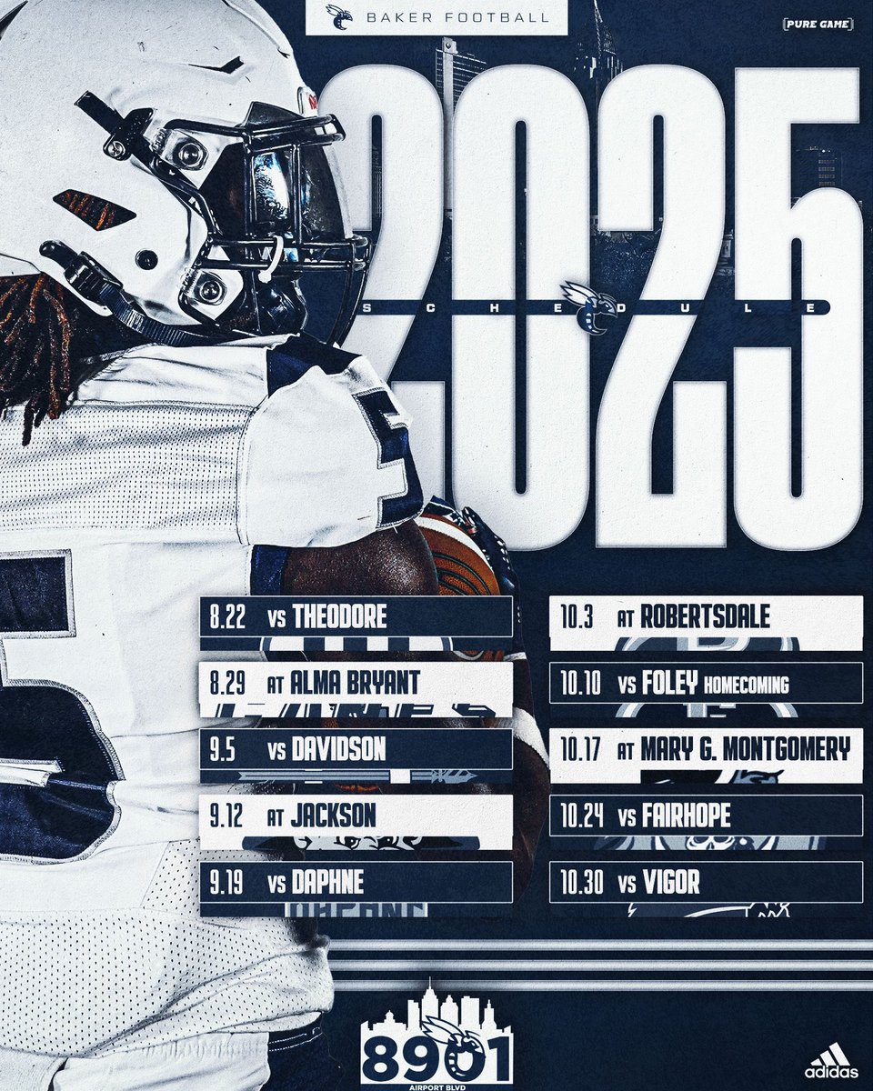 ‼️🚨BAKER FOOTBALL 2025 SCHEDULE🚨‼️
#SWARM25