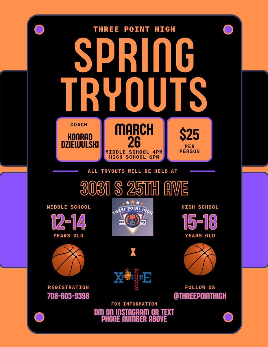 ThreePointHigh1's tweet photo. UPDATED TRYOUT DATE
$25 Tryout Fee due as you walk in
Address: 3031 S 25th Ave Broadview, IL
Looking forward to seeing some good hoops!
@XposureRuns @coachibrahim02 @coach_kd41 https://t.co/wsyp9xrhzU