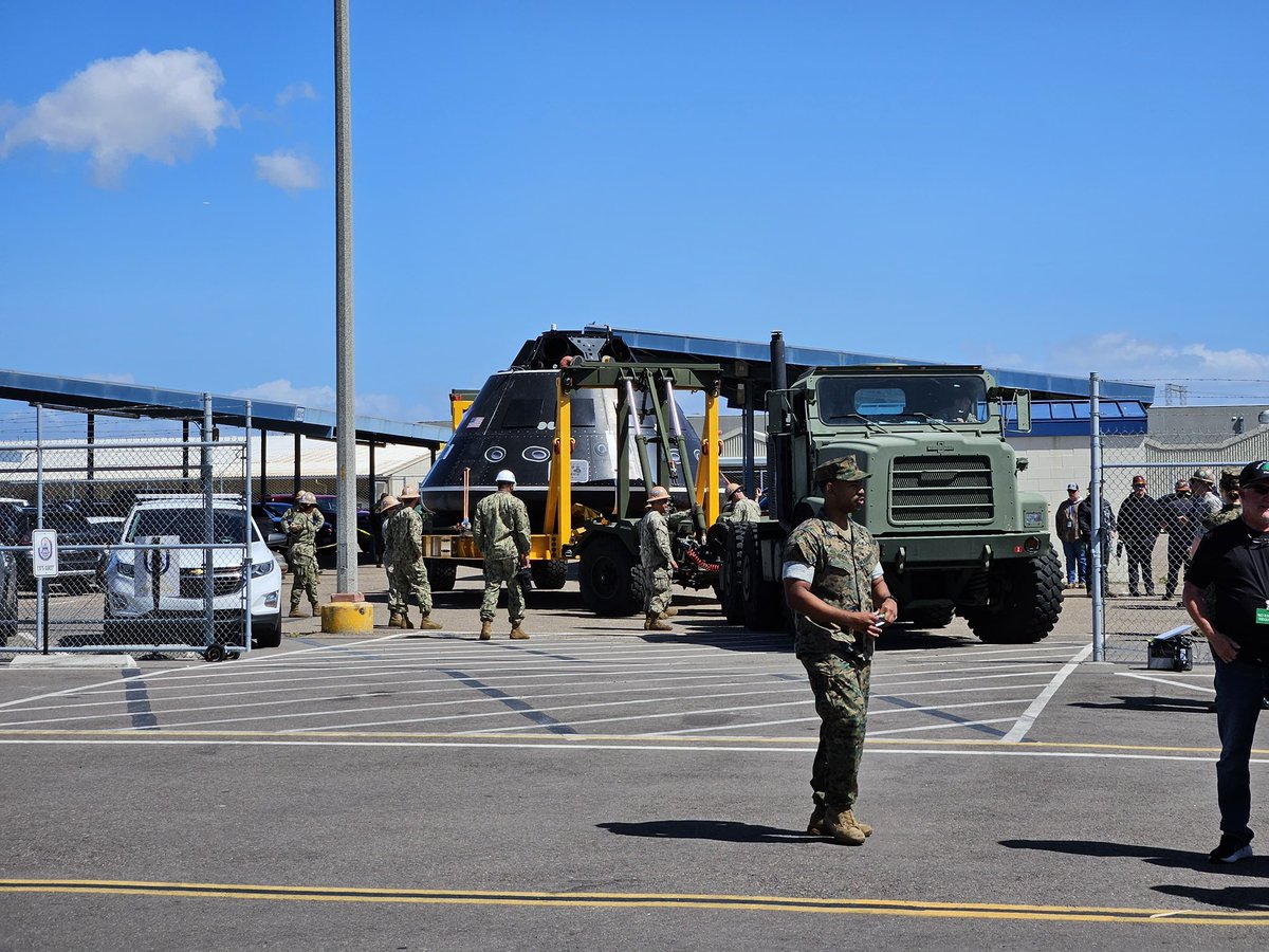Teams with Exploration Ground Systems and the @DeptofDefense prepare for <a href="/NASA/">NASA</a>’s Underway Recovery Test 12. Personnel loaded the Crew Module Test Article onto the USS Somerset at <a href="/USNavy/">U.S. Navy</a> Base San Diego.

The article is a full-scale mock-up of the <a href="/NASA_Orion/">Orion Spacecraft</a> spacecraft, which is