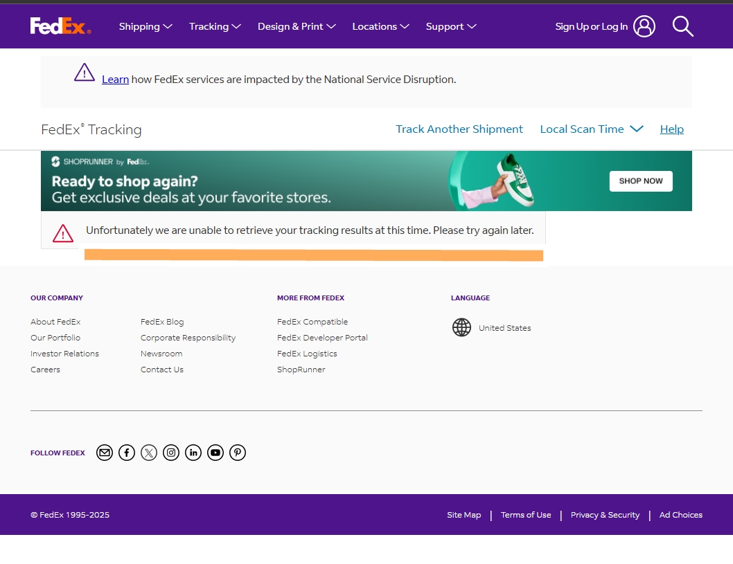 tkngng's tweet photo. @FedEx @FedExHelp Tengo varios días buscando en línea si el envío llego y tratando de obtener prueba de entrega. Que puedo hacer? https://t.co/ohBydkFSzC