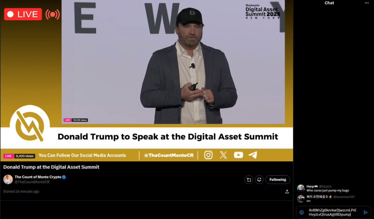 x.com/i/broadcasts/1…

Let's RAID the LIVE of Digital Asset Summit with our CA and ticker $ZEROTAX 

4v8WnZg6knrkw2jwzcmLPrEHvyzLvQtruxAgV8Dpump