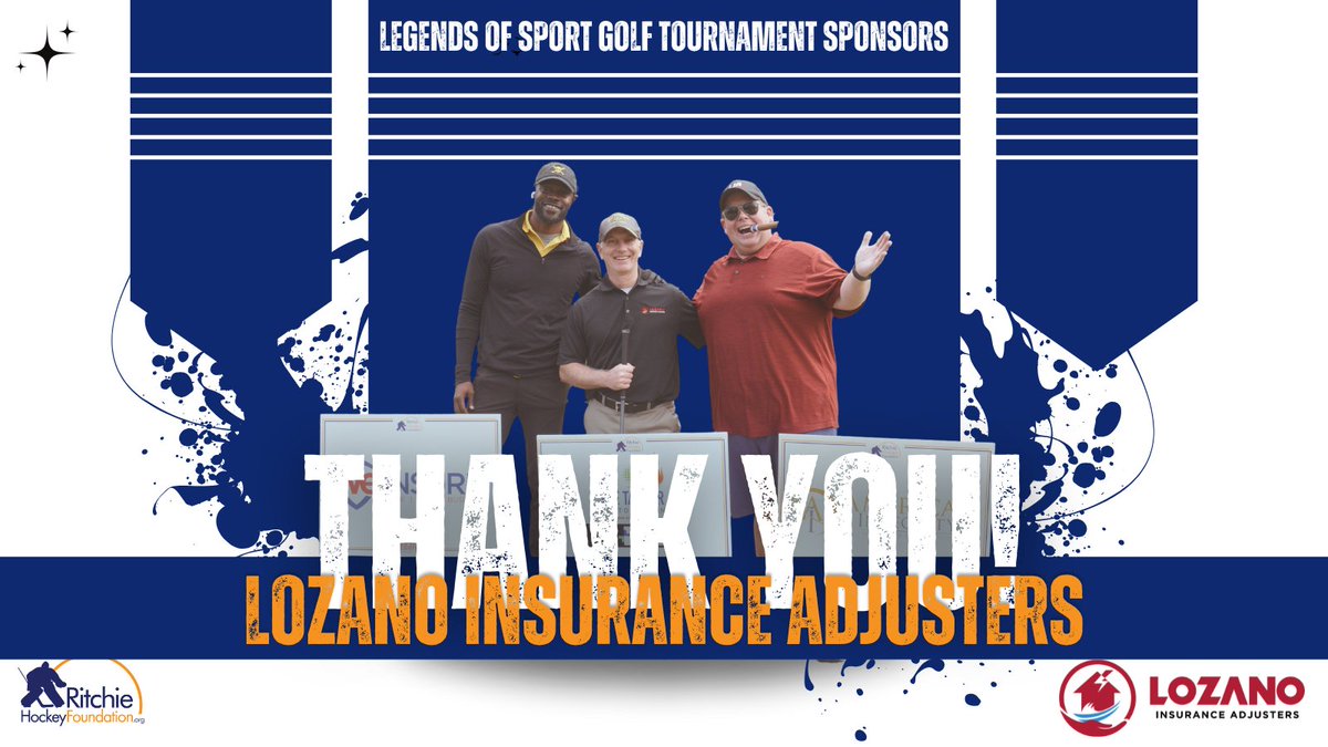 Lozano Insurance Adjusters, your ongoing support means the world to us at the Ritchie Hockey Foundation. Your generous Hole Sponsorship not only makes our event a success but also shows the true power of teamwork and unity. Thank you!