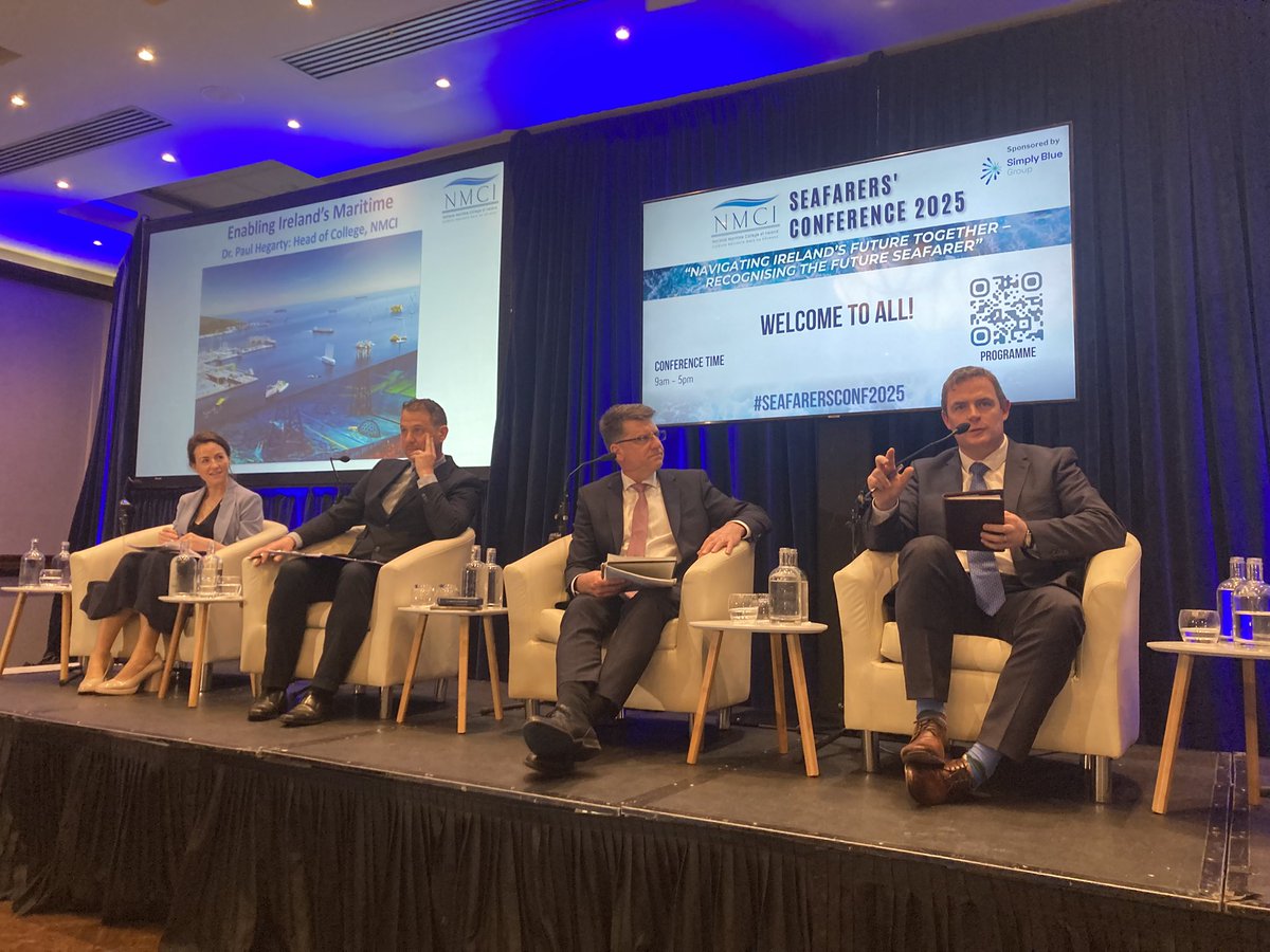 A strategic session #3 at the #seafarersconf2025 ,expertly chaired by Cmdr. Roberta O’Brien, learnings from Norway, vocational training, digitalisation, automation, green fuels, maritime training