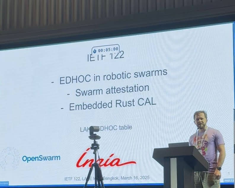 OpenSwarm (@openswarm_eu) on Twitter photo #ietf 122 Bangkok👉 openswarm.eu/ietf-122/
<a href="/ietf/">@IETF</a> <a href="/malisavucinic/">Mališa Vučinić</a> <a href="/thomaswatteyne/">Thomas Watteyne</a> #ietf 122 Bangkok👉 openswarm.eu/ietf-122/
<a href="/ietf/">@IETF</a> <a href="/malisavucinic/">Mališa Vučinić</a> <a href="/thomaswatteyne/">Thomas Watteyne</a>