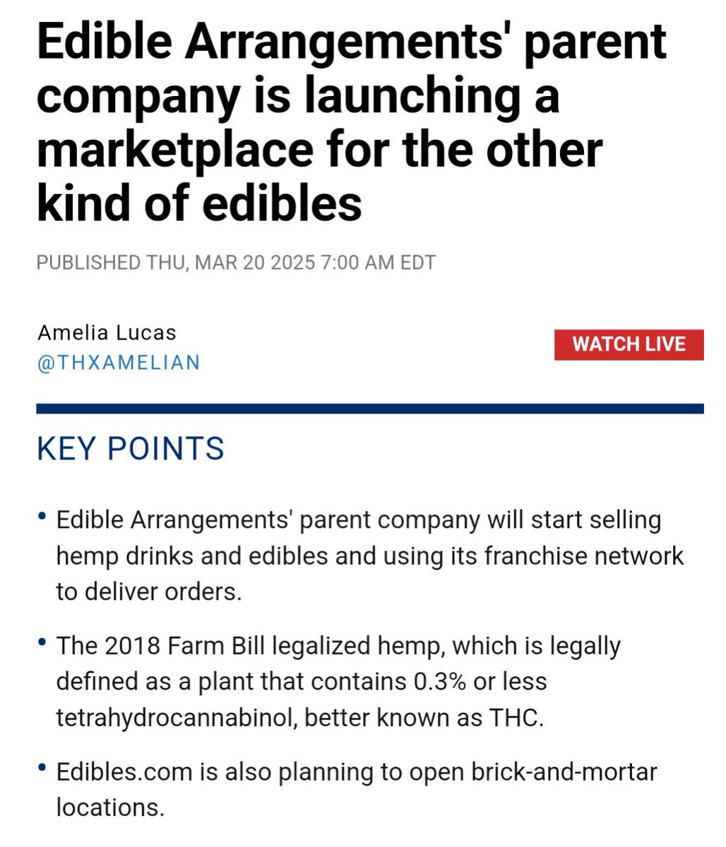 Update: Edible Arrangements is leaning into edibles. 
cnbc.com/2025/03/20/edi…