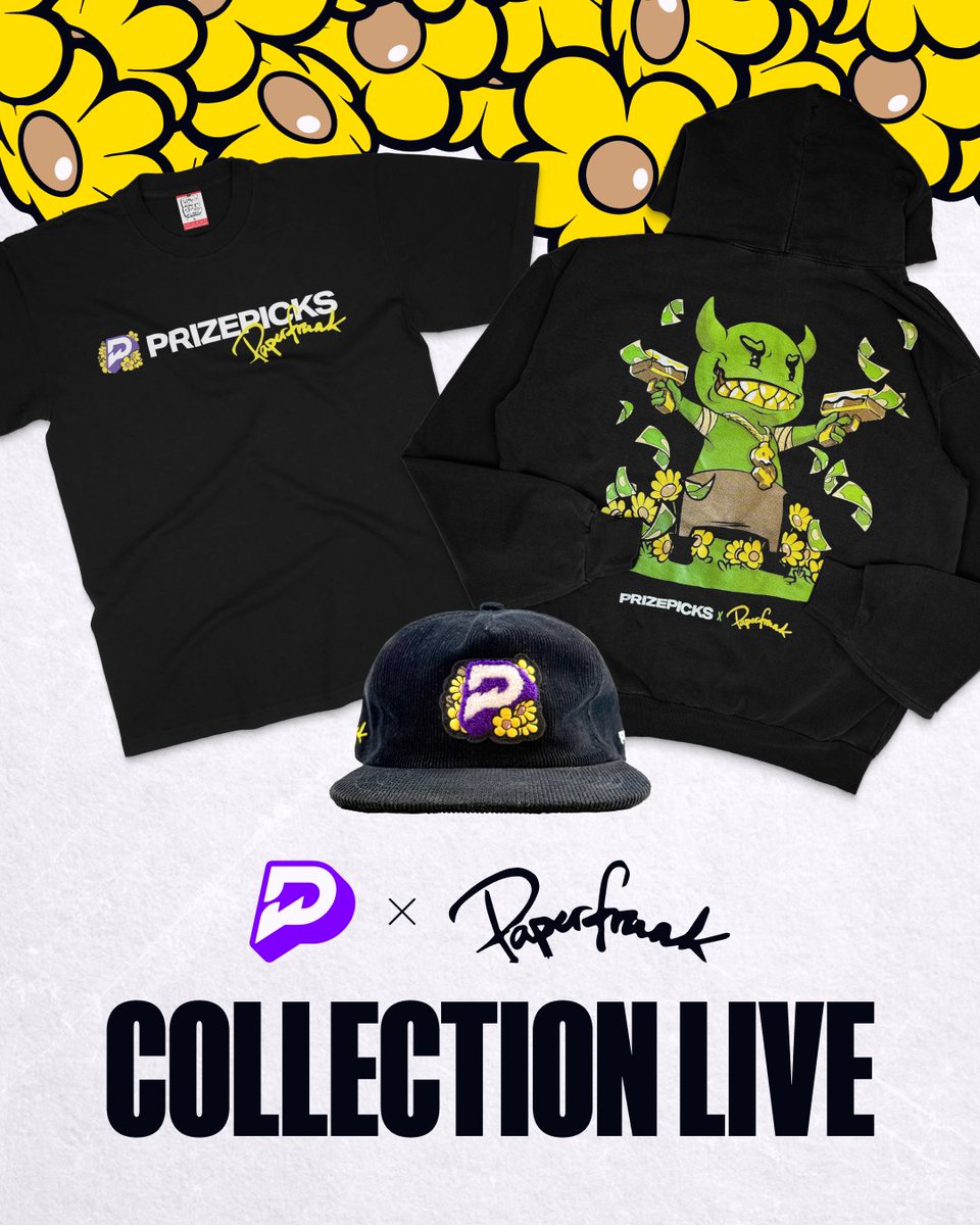🌼 THE PRIZEPICKS x PAPERFRANK DROP IS LIVE 🌼

Limited pieces from this exclusive merch drop are available here: shop.prizepicks.com/collections/all

Once they're gone, they're GONE. All proceeds go to Forever Family. 🔥💪