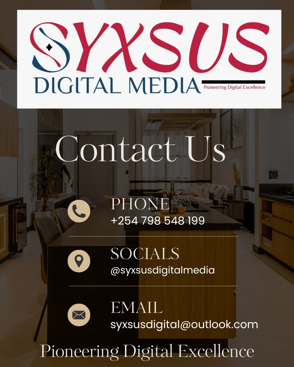 Elevate Your Brand with Syxsus Digital Media 

Your Digital Success Starts Here! 

📲 Contact us today: +254 798 548 199
📧 Email: syxsusdigital@outlook.com

#SyxsusDigital 
#SocialMediaExperts 
#DigitalMarketing 
#BrandGrowth