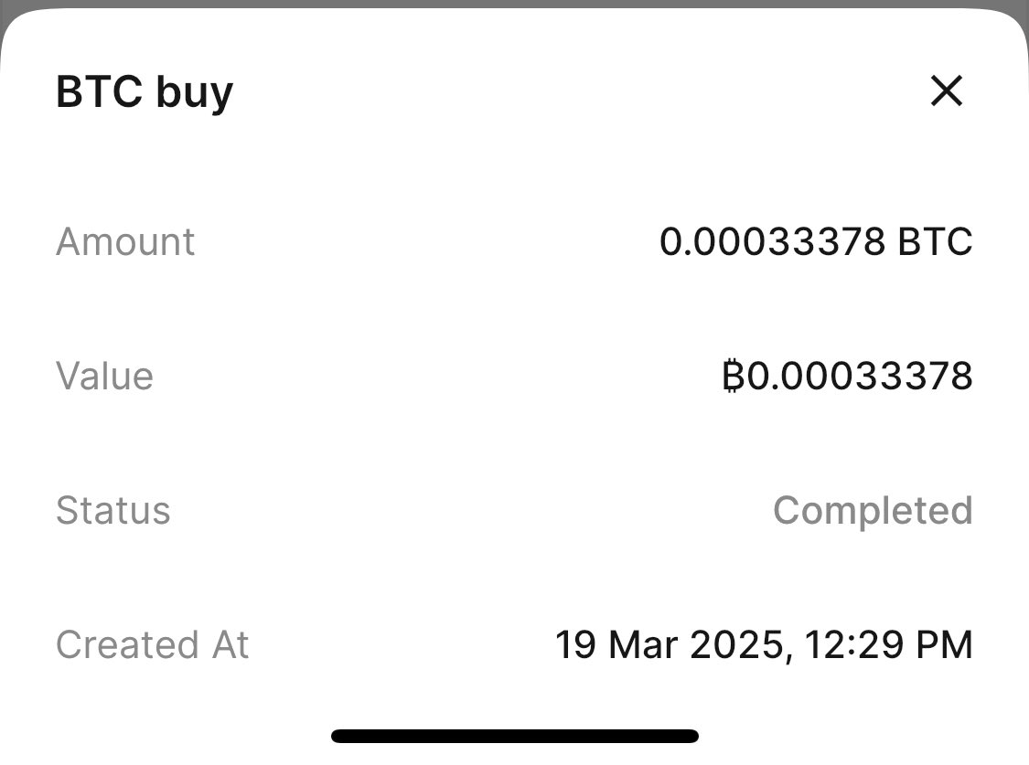 Weekly DCA completed #Bitcoin
