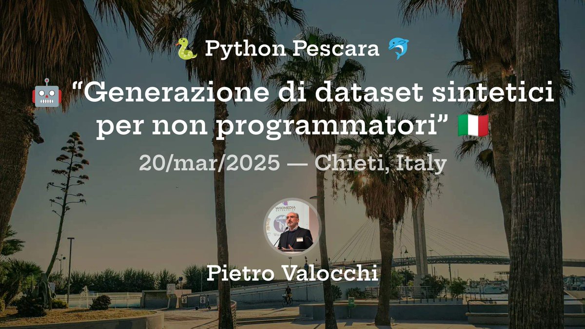 pauloxnet's tweet image. 🤖 Generazione di dataset sintetici per non programmatori 🇮🇹
Stasera alle 18:00 Pietro Valocchi ci mostrerà come l'AI generativa e i copilot per creare dataset sintetici
📍 Università degli Studi "Gabriele d'Annunzio" Dipartimento di Neuroscienze
#PythonPescara #Copilot #GenAI