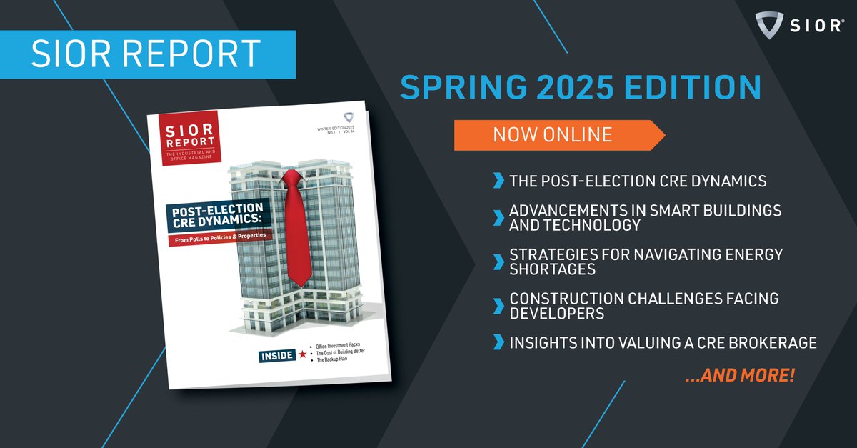 In this issue of the SIOR Report, we explore critical topics shaping the industry, including post-election CRE dynamics, top concerns among C-suite executives, strategic office real estate investments, and so much more! The 2025 Spring edition is out now: hubs.ly/Q03cK3hr0