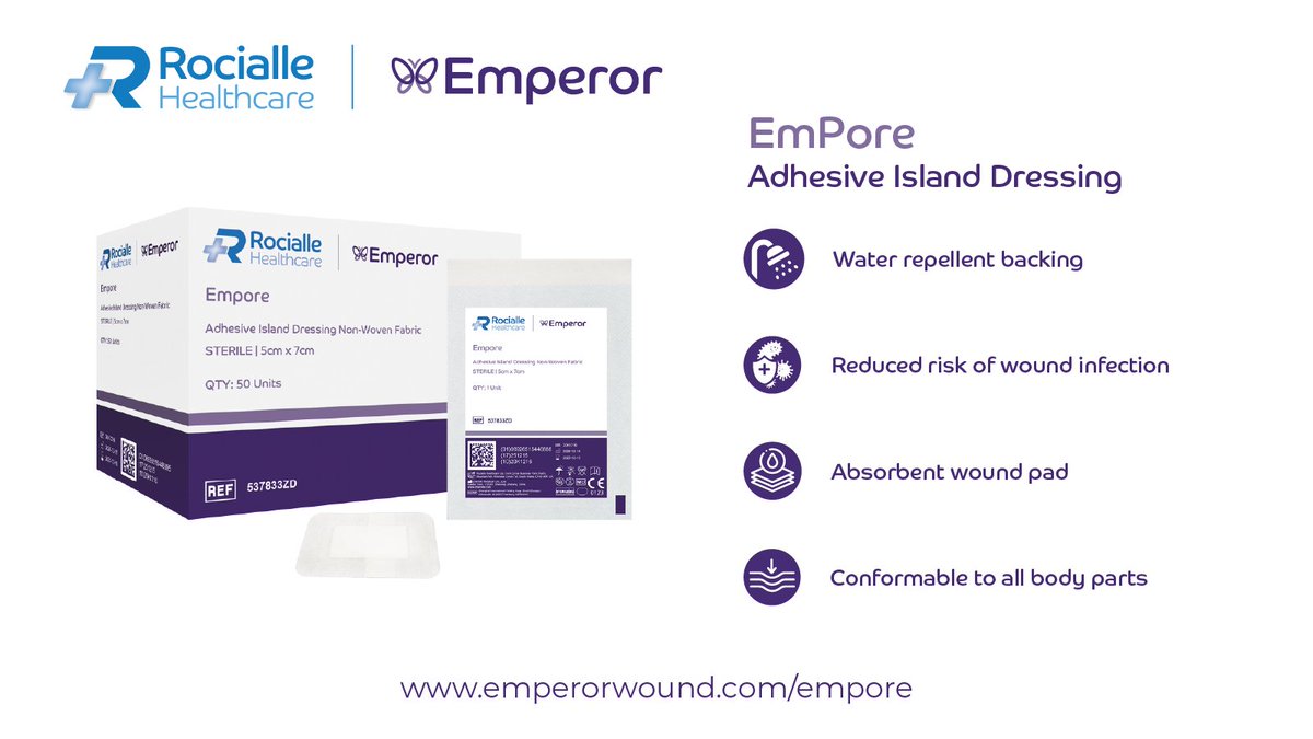 Made from latex-free, porous non-woven fabric and coated with a hypoallergenic acrylic adhesive, EmPore Dressings are designed to be breathable with consistent oxygen and moisture vapour exchange.

To request your Free Sample visit - 
emperorwound.com/empore

#woundcare