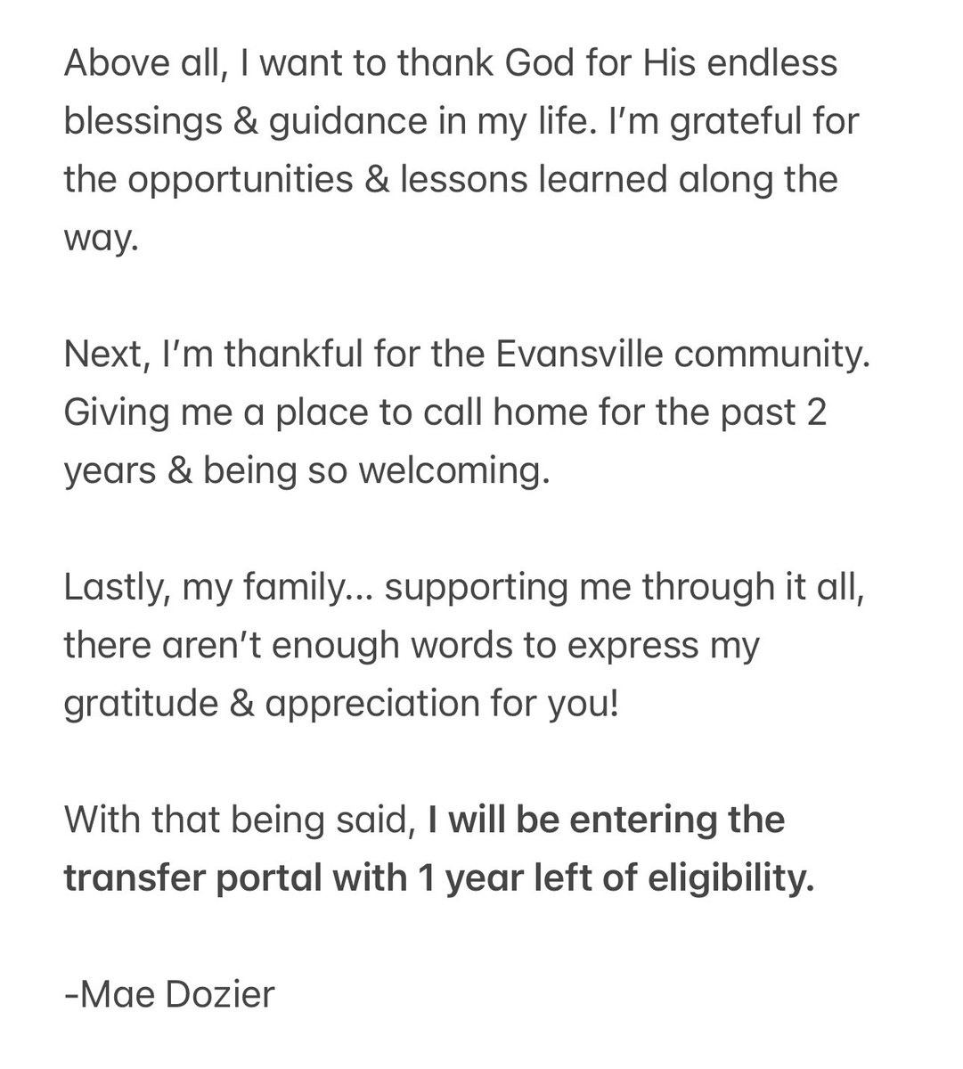 Mae Dozier tweet media