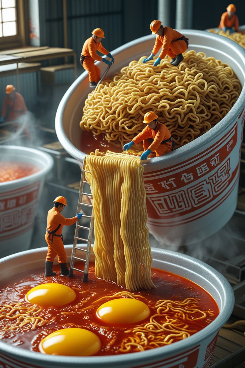 Gen3sisDesigns's tweet photo. Gotta Luv all lil ppl doing all the work at the #SweatShop 

#aiartcommunity #Ramen #ShinRamen #Construction #eggs https://t.co/Jl672k9y3j