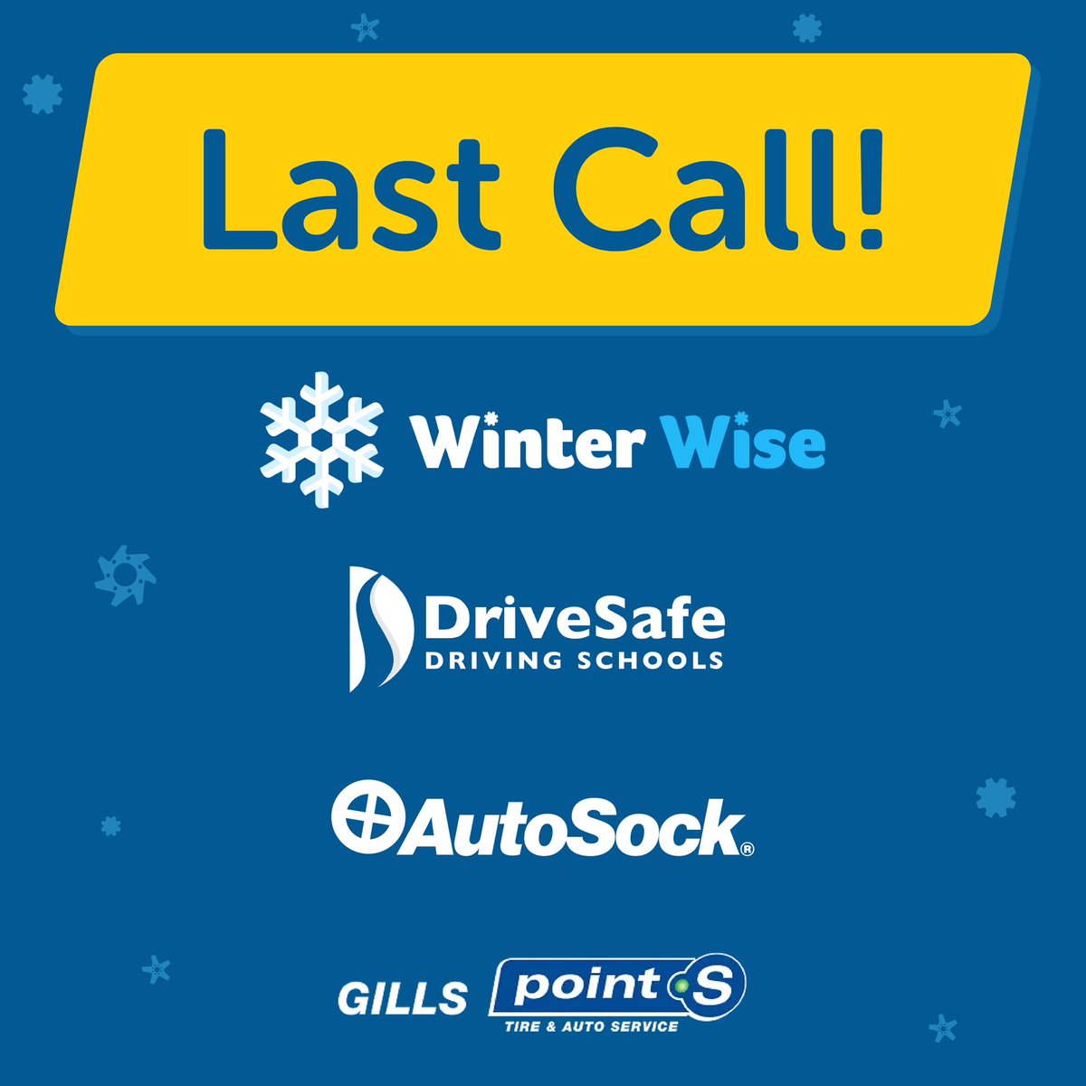 Last chance to win! 🚨 Enter the #WinterWise Challenge for:

🥇 All-Weather Tires from Gills Point S Tires &amp; Auto

🥈 Defensive Driving Course

🥉 AutoSock Set + ResQ Kit

To enter: Like this post, tag a friend and follow <a href="/DriveSafeCO/">DriveSafe Driving Schools</a>. 

#Colorado