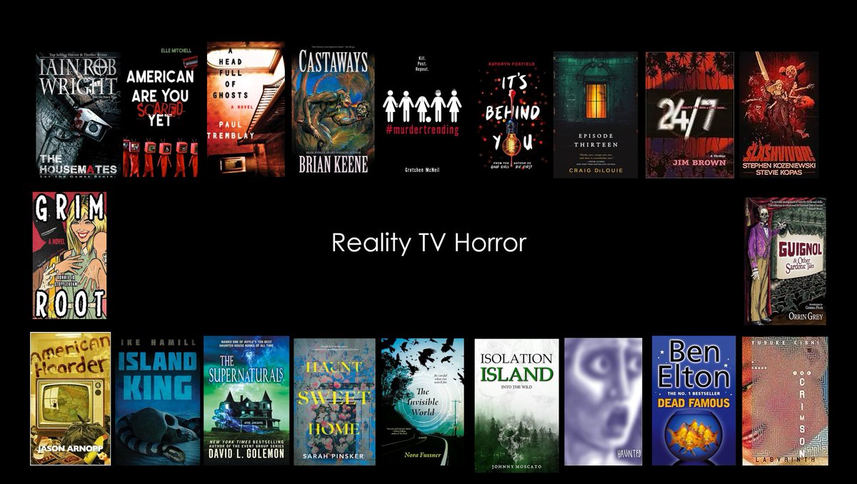 America has been transfixed by reality TV ever since the first torch was extinguished on Survivor.

These great horror novels show that in reality not everyone survives!

The Housemates - Iain Rob Wright <a href="/iain_rob_wright/">Iain Rob Wright</a> 
America Are You Scared Yet? – Elle Mitchell
A Head Full of