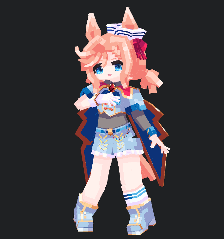 X7NXR's tweet image. #ヴェニュスパーク #ウマ娘   #Blockbench #lowpoly #YSM