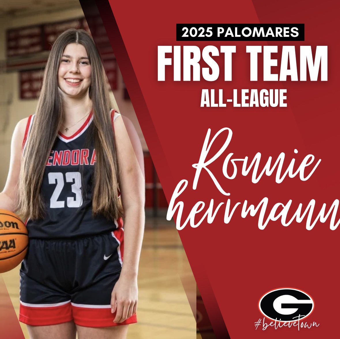 Congratulations to Ronnie Herrmann for being named to the Palomares All-League First Team! #believetown