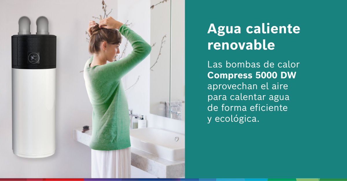 El ahorro energético que necesita tu hogar. 

Con un 350% de eficiencia, la bomba de calor Bosch Compress 5000 DW te da más agua caliente y menos consumo. 💧♻️

🔗 Para más info, haz clic en el enlace: spkl.io/6012ft3rr

#Eficiencia #AhorroEnergetico #Bosch #BombasDeCalor