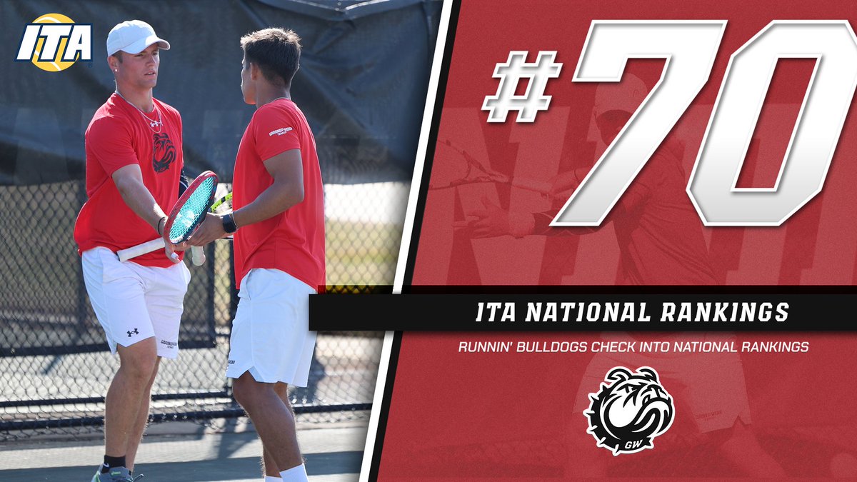 GWUSports's tweet photo. Following an impressive start to the 2025 season, @GWUMTEN lands in the ITA National Rankings, checking in at No. 70 in the latest polls❗

#SkoDawgs https://t.co/UjKUfjlBWP