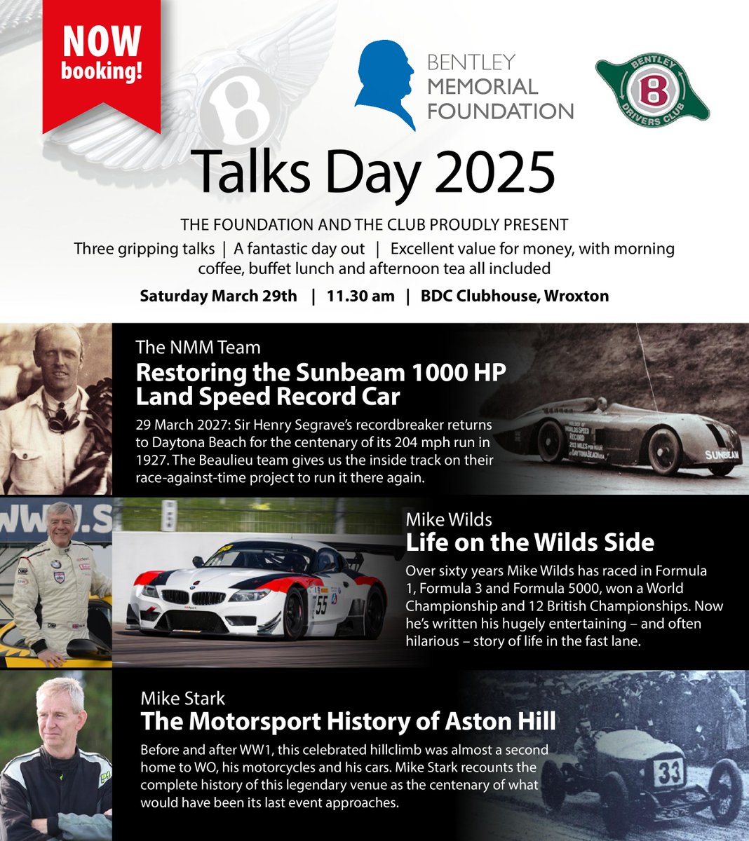 Talks Day 2025. The VIP Motor Show: Interesting cars welcome! As usual at Talks Day we’re reserving one of the Clubhouse car parks for our guests’ rare and unusual cars – Bentley and non-Bentley. So, please bring yours along. To book Talks Day tickets: bdcl.org/members-only?R…