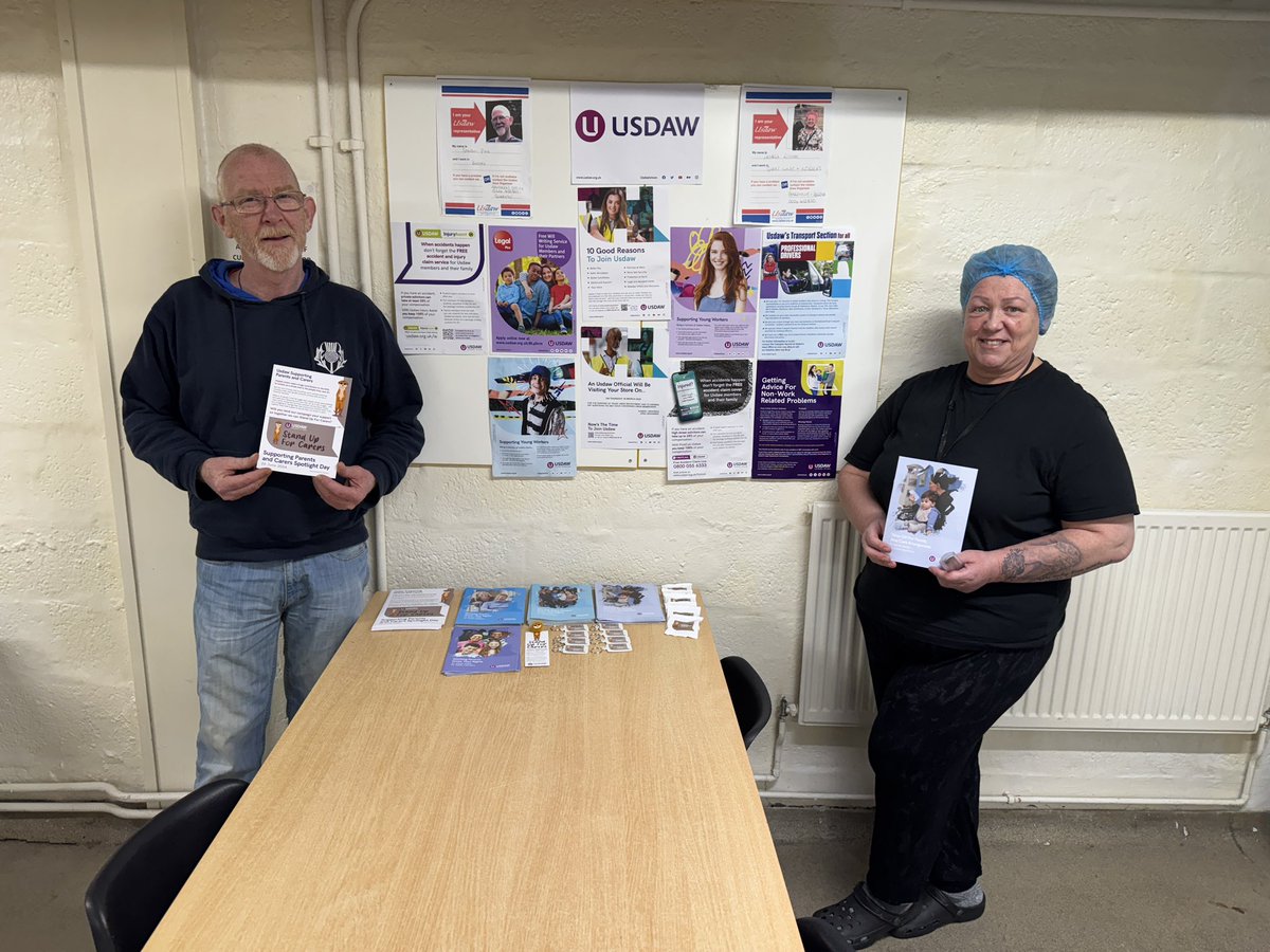 Delighted to support the reps from IFC Fraserburgh running their Parents and Carrers Campaign along with their new noticeboard #Usdaw #ParentsandCarrers
