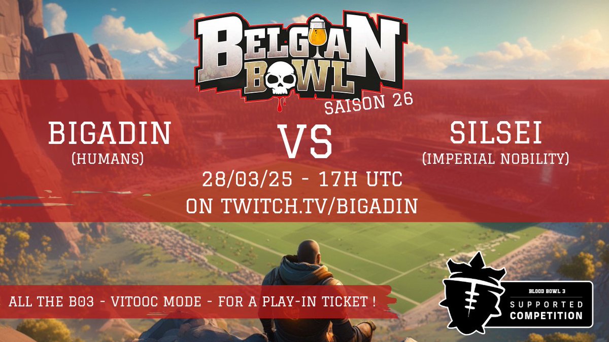 BloodBowl_Game's tweet photo. The Belgian Bowl 🏈 S26 Semi-Finals Incoming!

Two epic Best-of-3 battles for a World Cup ticket! 🏆

22/03 at 20h UTC Lady la Fay vs GVTM (All 3 matches)
Live on https://t.co/nMywXnxbu2

28/03 at 17h UTC Bigadin vs Silsei (All 3 matches)
Live on https://t.co/EXCtpwhr9b https://t.co/Yd5FqhifbX