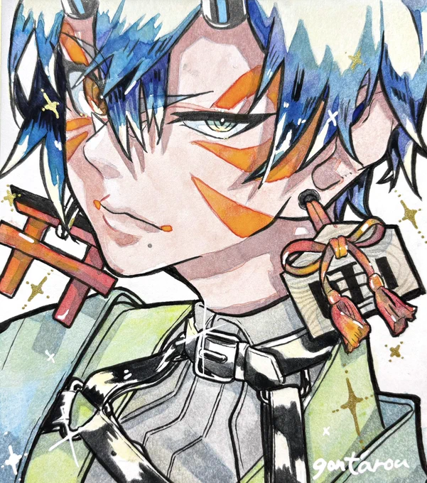 #一次創作祭り春の陣2025ど深夜ですが素敵タグお借りします和風の男の子描くのがすきです! 